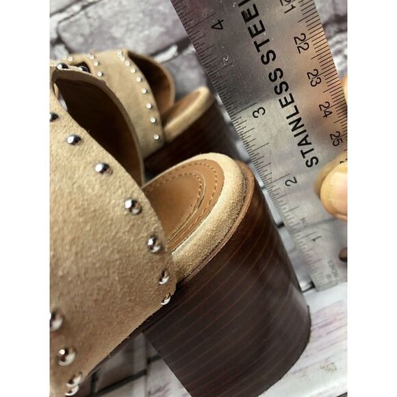 Givenchy Taupe Suede Leather Elegant Heel Studded Sandals Women sz 38EU/7.5M US - Picture 12 of 16